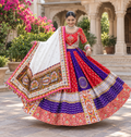 Multi Mirror Work Muslin Nvaratri Lehenga Choli