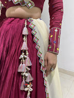 Maroon Cotton Real Mirror Work Lehenga Choli