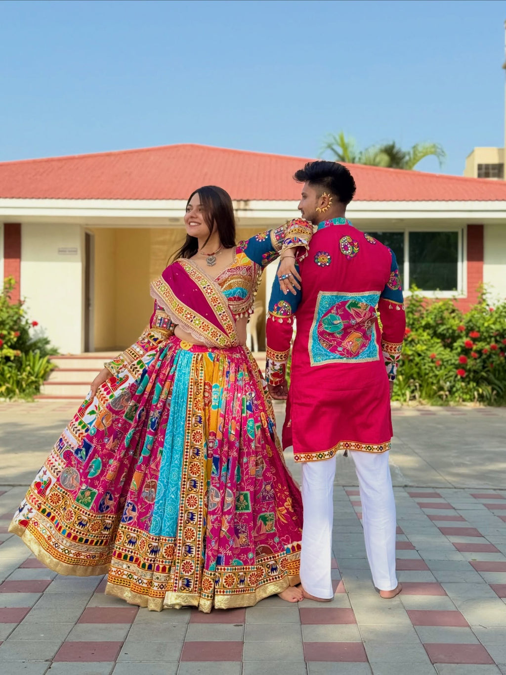 Siddhi Mirror Work Couple Set