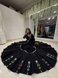 Black Navratri Mirror Work Lehenga Choli