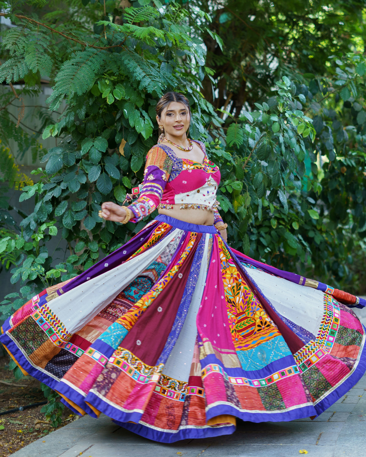 Vermilion Mirror Work Lehenga Choli