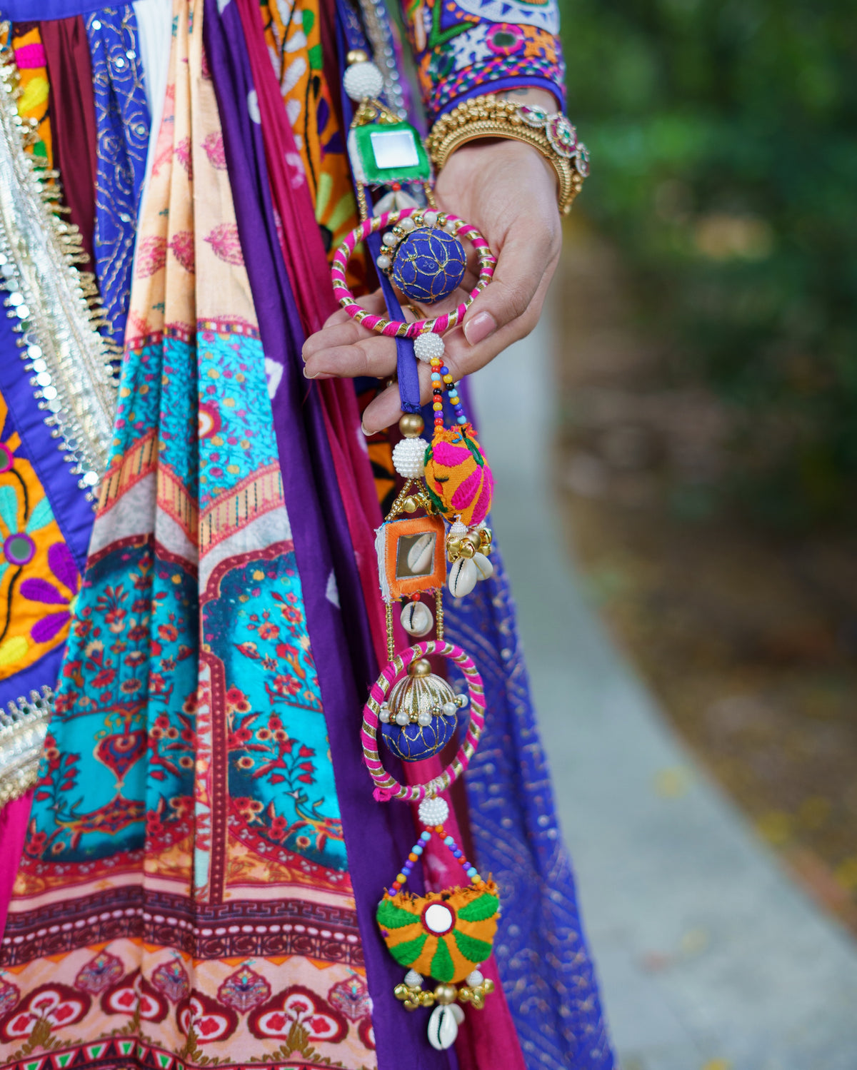 Vermilion Mirror Work Lehenga Choli