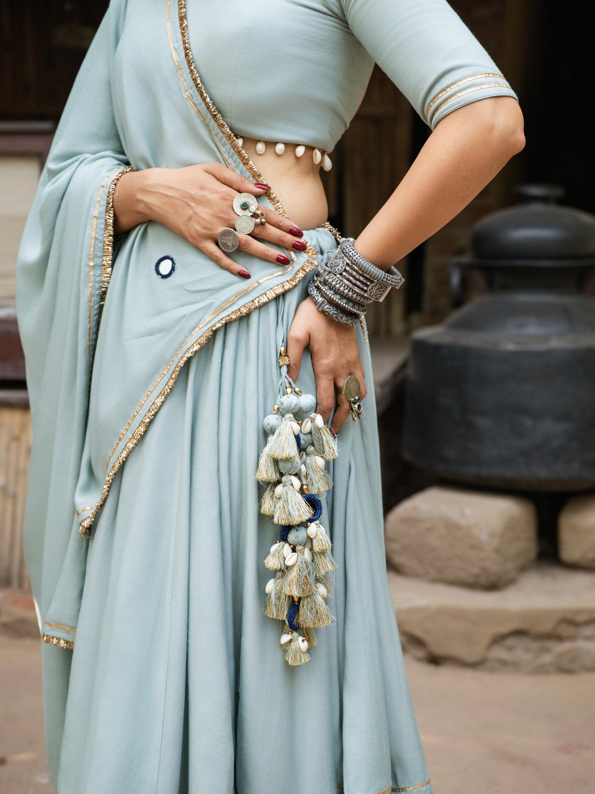 Avyra Scallop Mirror Flare Lehenga Set