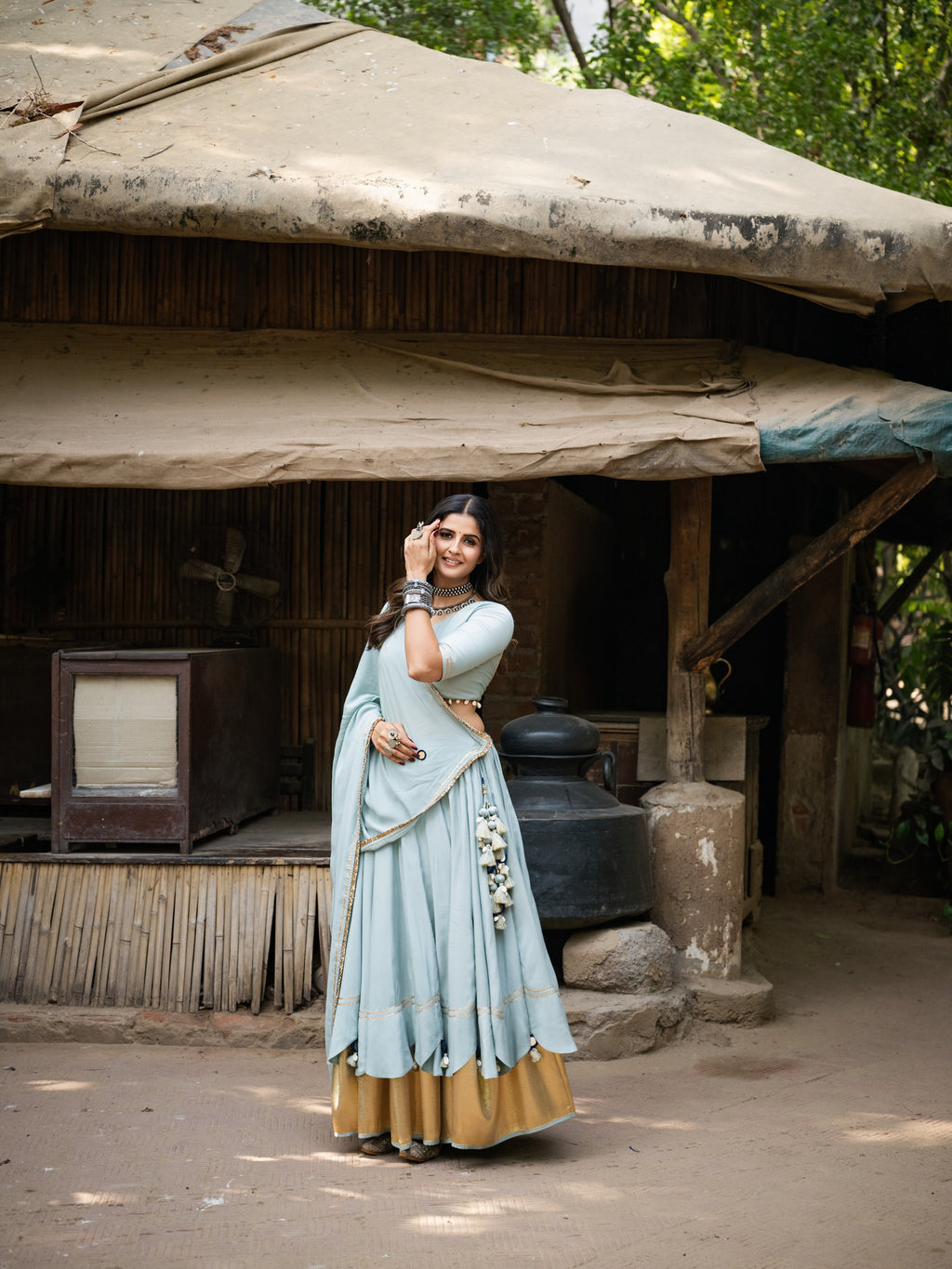 Avyra Scallop Mirror Flare Lehenga Set