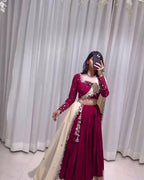 Maroon Cotton Real Mirror Work Lehenga Choli