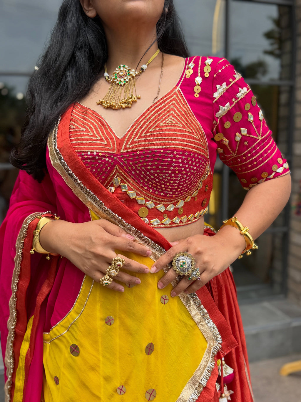 Ruhina Mirror Work Lehenga Choli