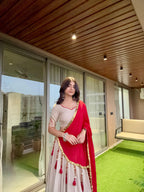 Aarohi Crimson Drape Embellished Lehenga Set