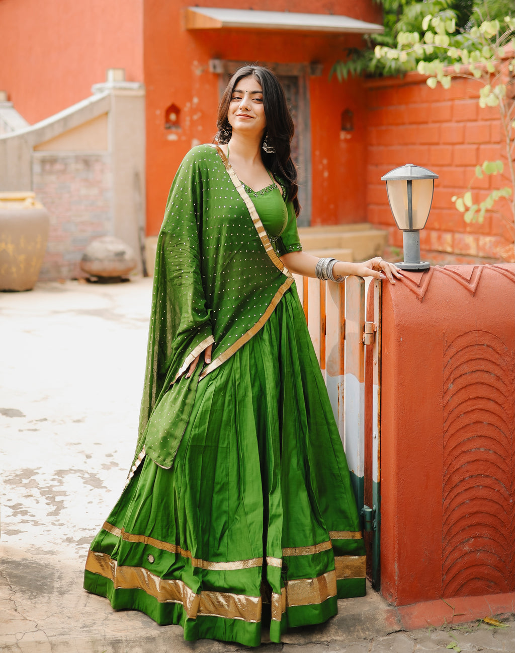 Vanya Bandhani Dots Flared Lehenga Set