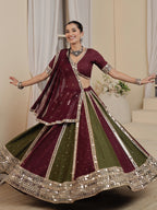 Rajwadi Mirror Work Panel Lehenga