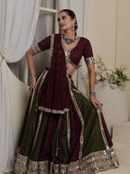 Rajwadi Mirror Work Panel Lehenga