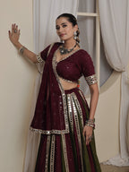 Rajwadi Mirror Work Panel Lehenga