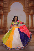 Multi Color Digital Printed Mirror Work Muslin  Lehenga Choli