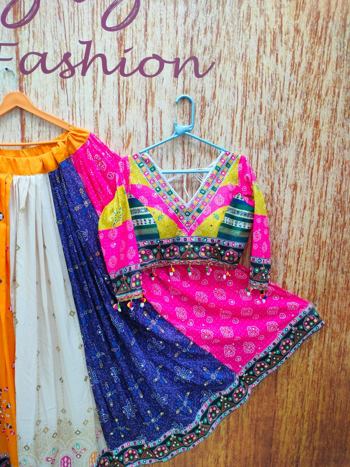 Multi Color Digital Printed Mirror Work Muslin  Lehenga Choli