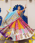 Pink - Orange Mirror Work Navratri Lehenga Choli
