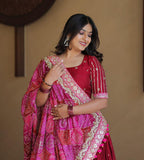 Alesha Rani Pink Real Mirror Work Navratri Lehenga Choli
