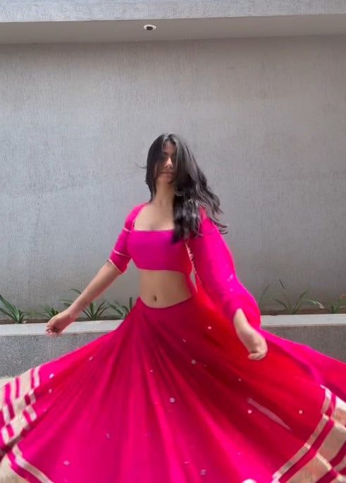 Aavya Mirror Dot Flare Lehenga Set