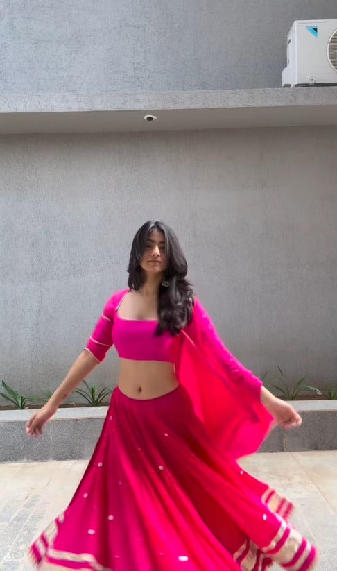 Aavya Mirror Dot Flare Lehenga Set