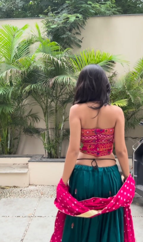 Aarvika Mirrorwork Multicolor Lehenga Set