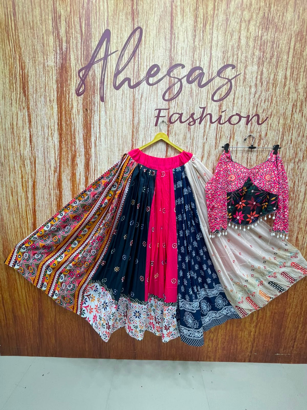 Multi Color Digital Print Mirror Work Lehenga Choli