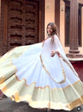 Sharvani White & Pastel Green Festive Lehenga Set