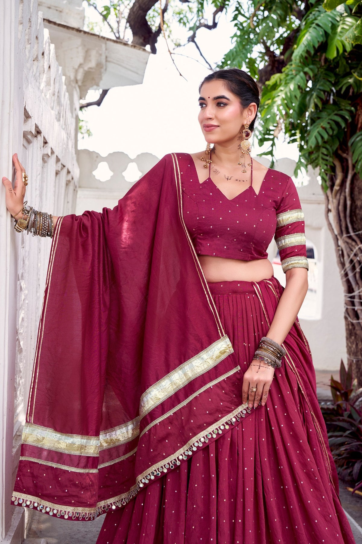 Aahana Pure Chanderi Zari Weaving Lehenga Choli