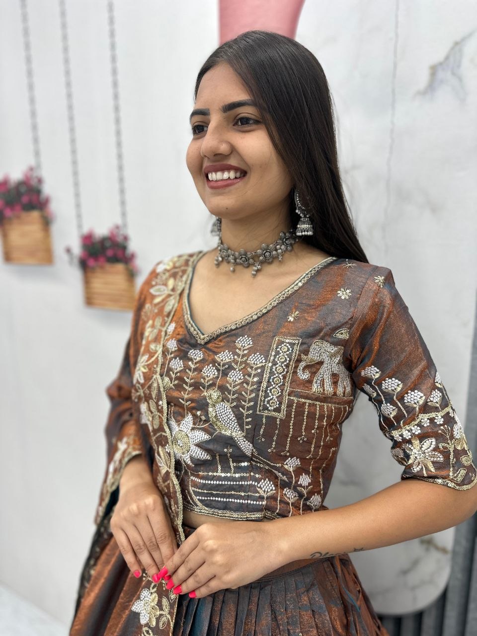 Zareen To Glass Silk Embroidery Lehenga Choli