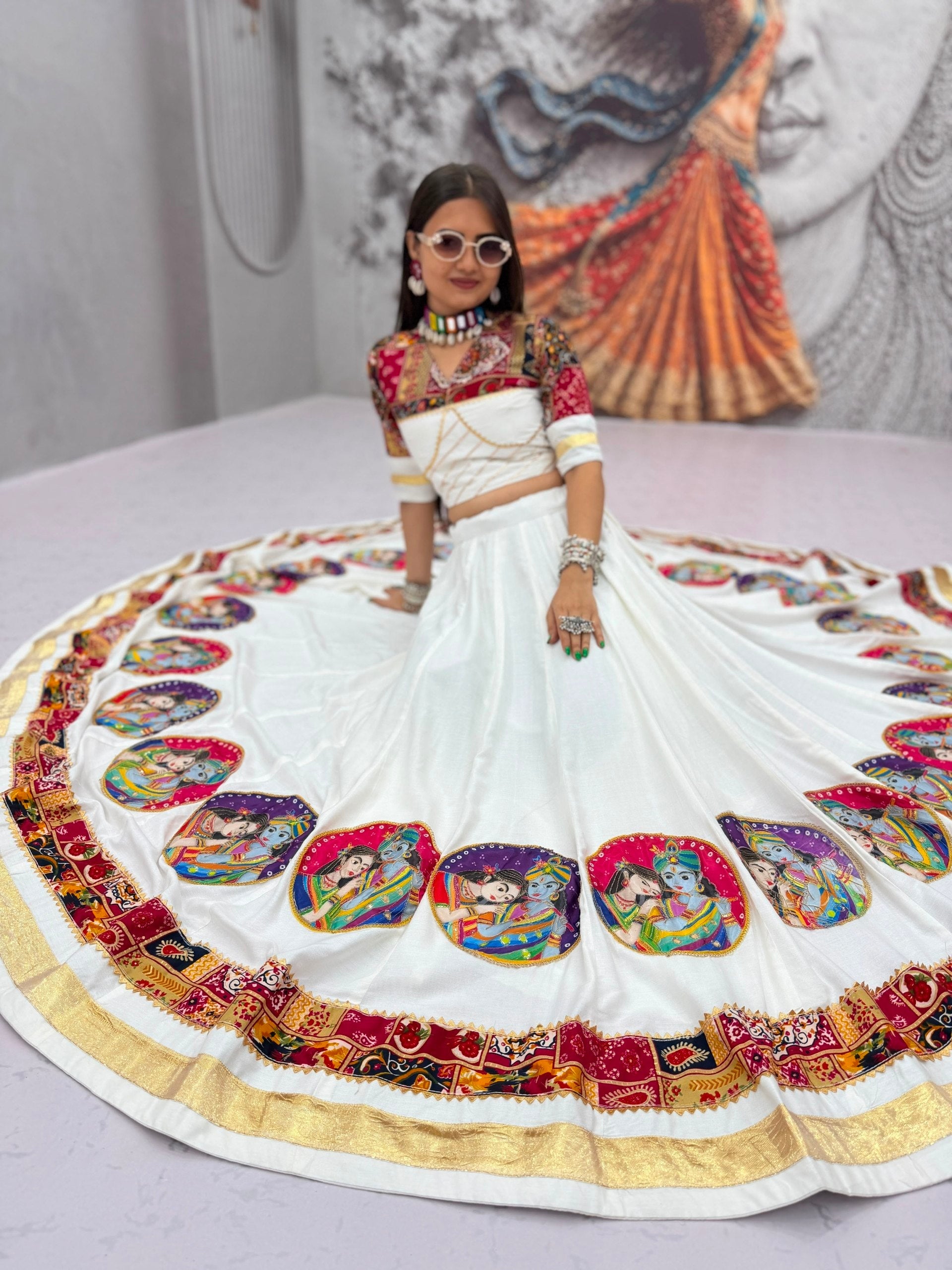 Eshita Pure Cotton Foil Print Position Print Lehenga Choli