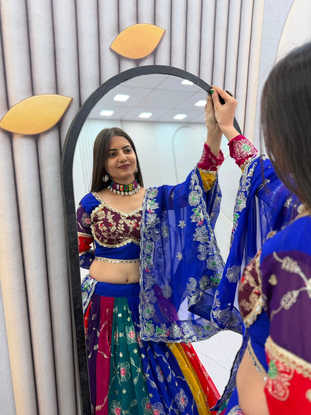 Kiara Fox Georgette Mirror Work Lehenga Choli