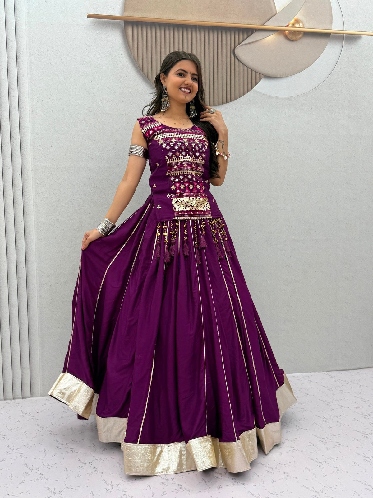 Sharvya Pure Cotton Mother-Daughter Lehenga Choli
