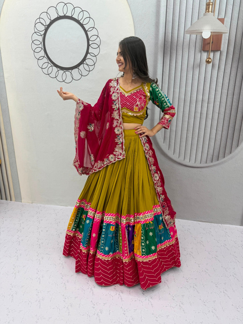 Yutika Pure Cotton Embroidery Lace Lehenga Choli