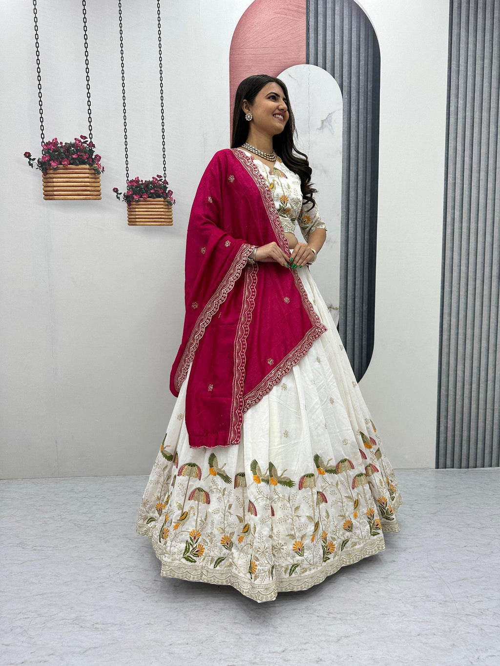 Prishaana Vichitra Silk Heavy Embroidery Lehenga Choli
