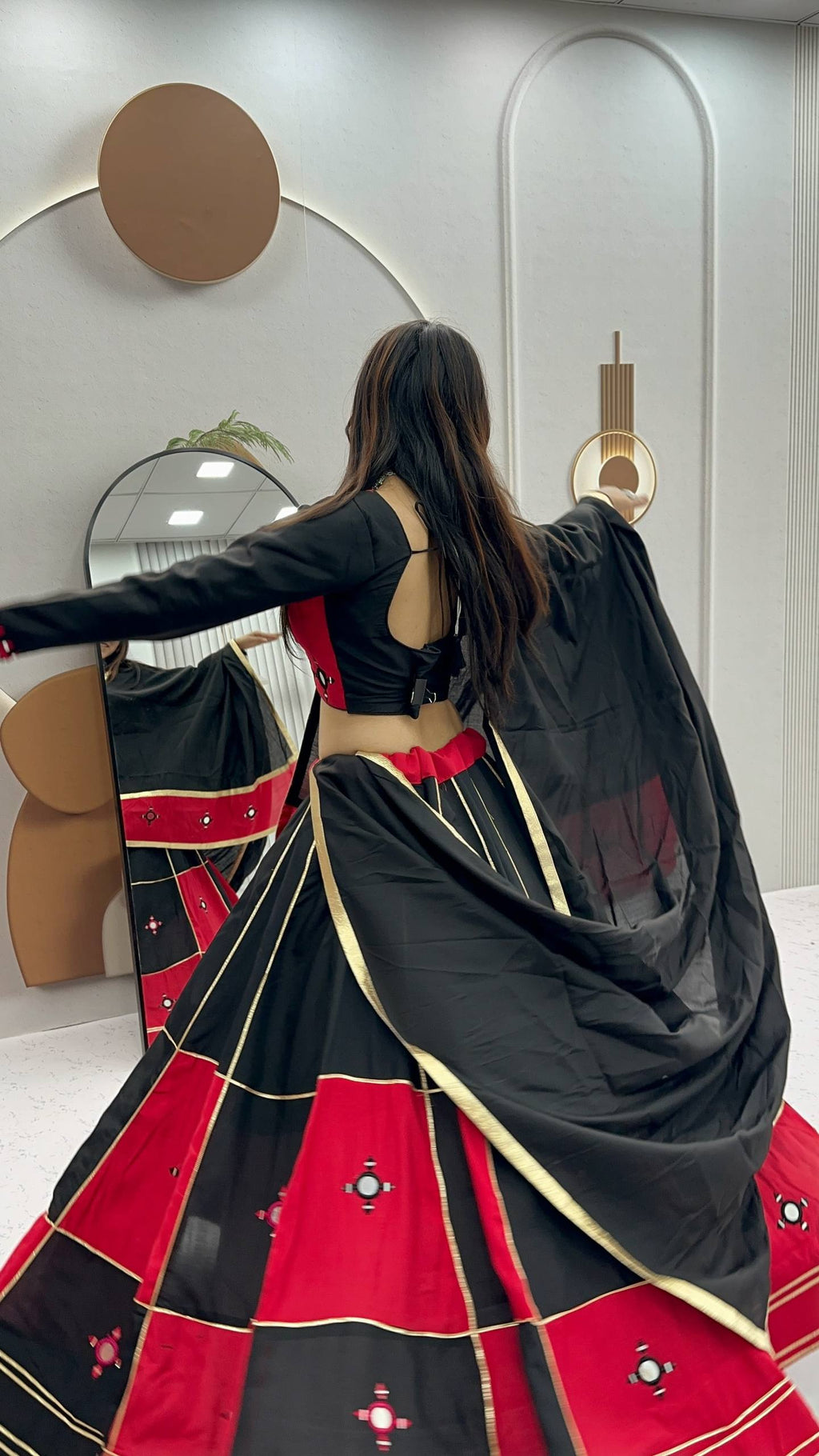 Ishani Pure Cotton Hand Mirror Lehenga Choli