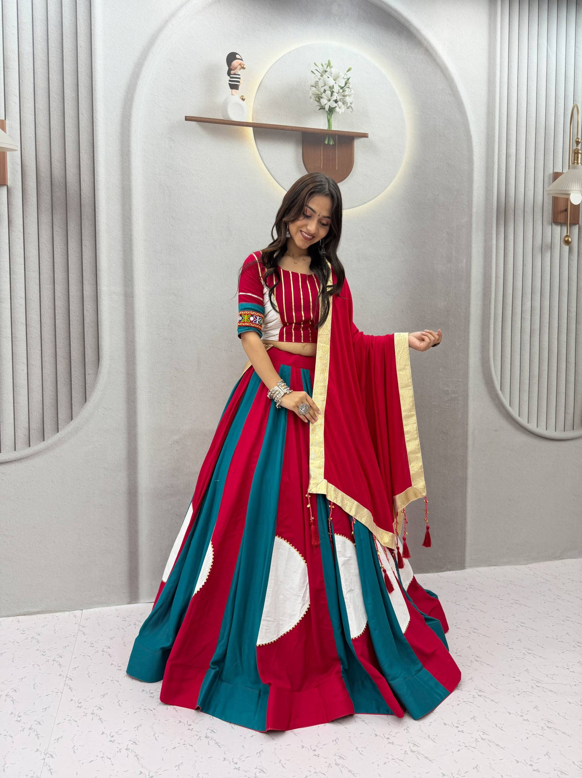 Dhriti Pure Cotton Gamthi Lehenga Choli