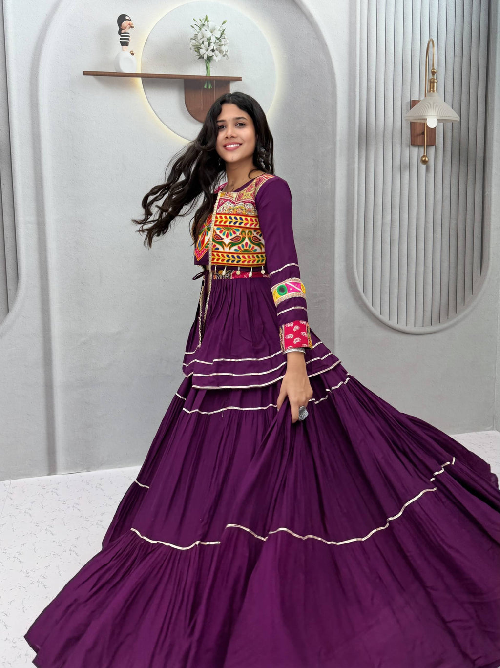 Sharvani Pure Cotton Gamthi 9 Meter Lehenga Choli