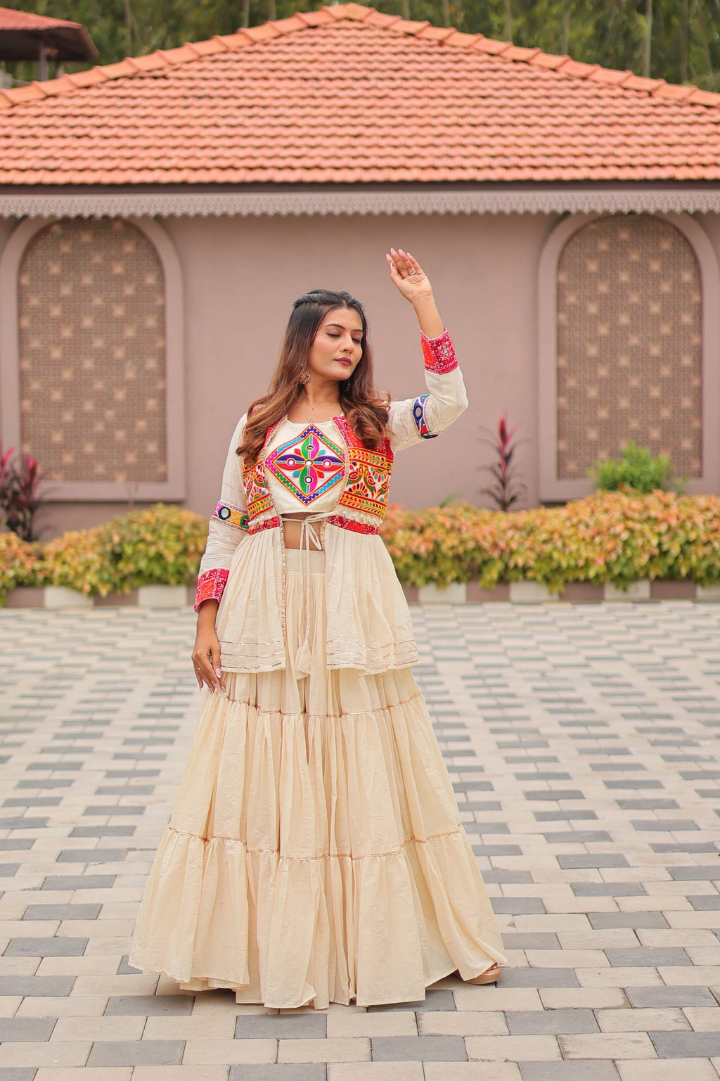 Anamika Pure Cotton Gamthi Work Lehenga Choli