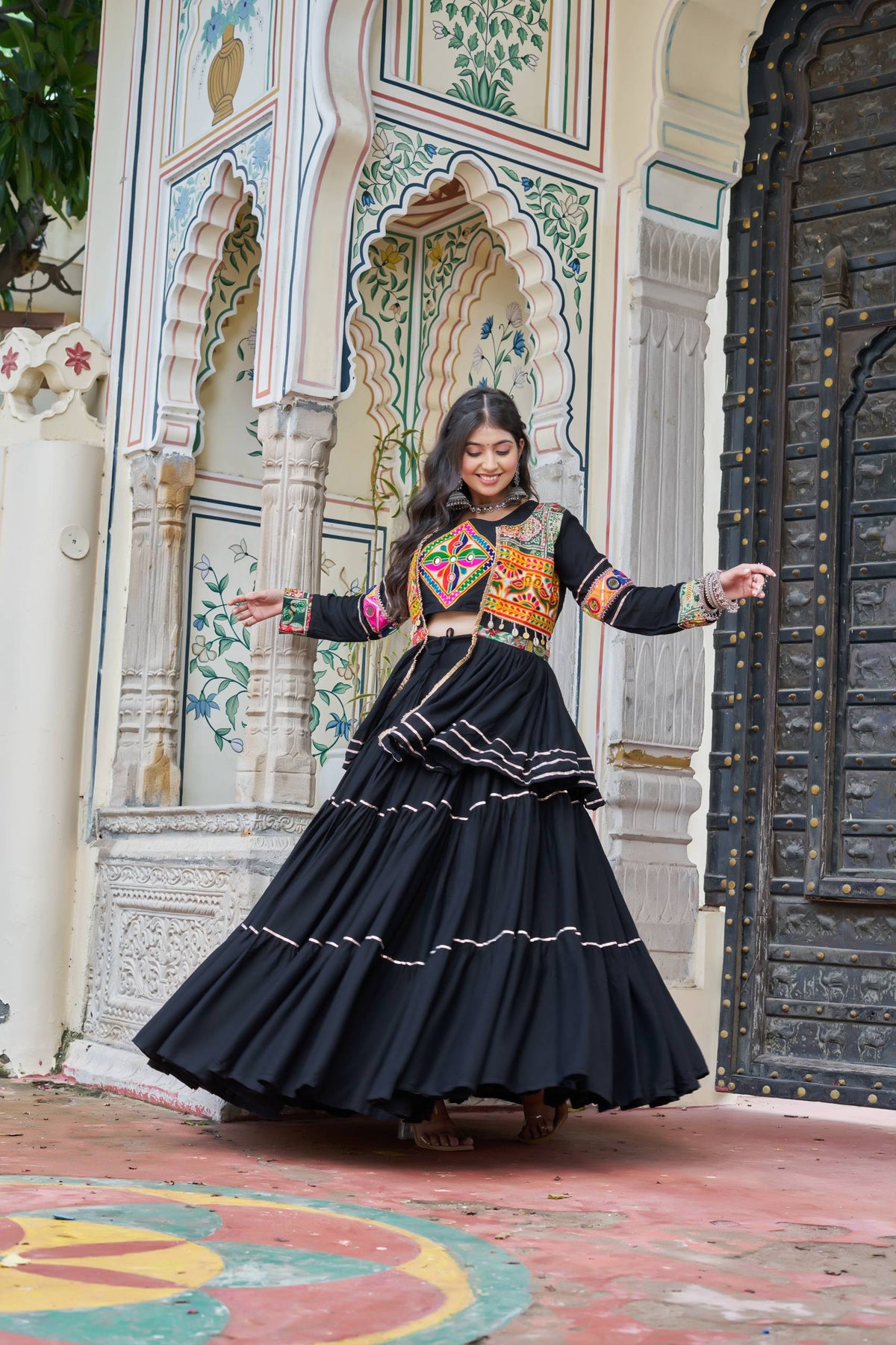 Mitali Pure Cotton Gamthi Work Lehenga Chol