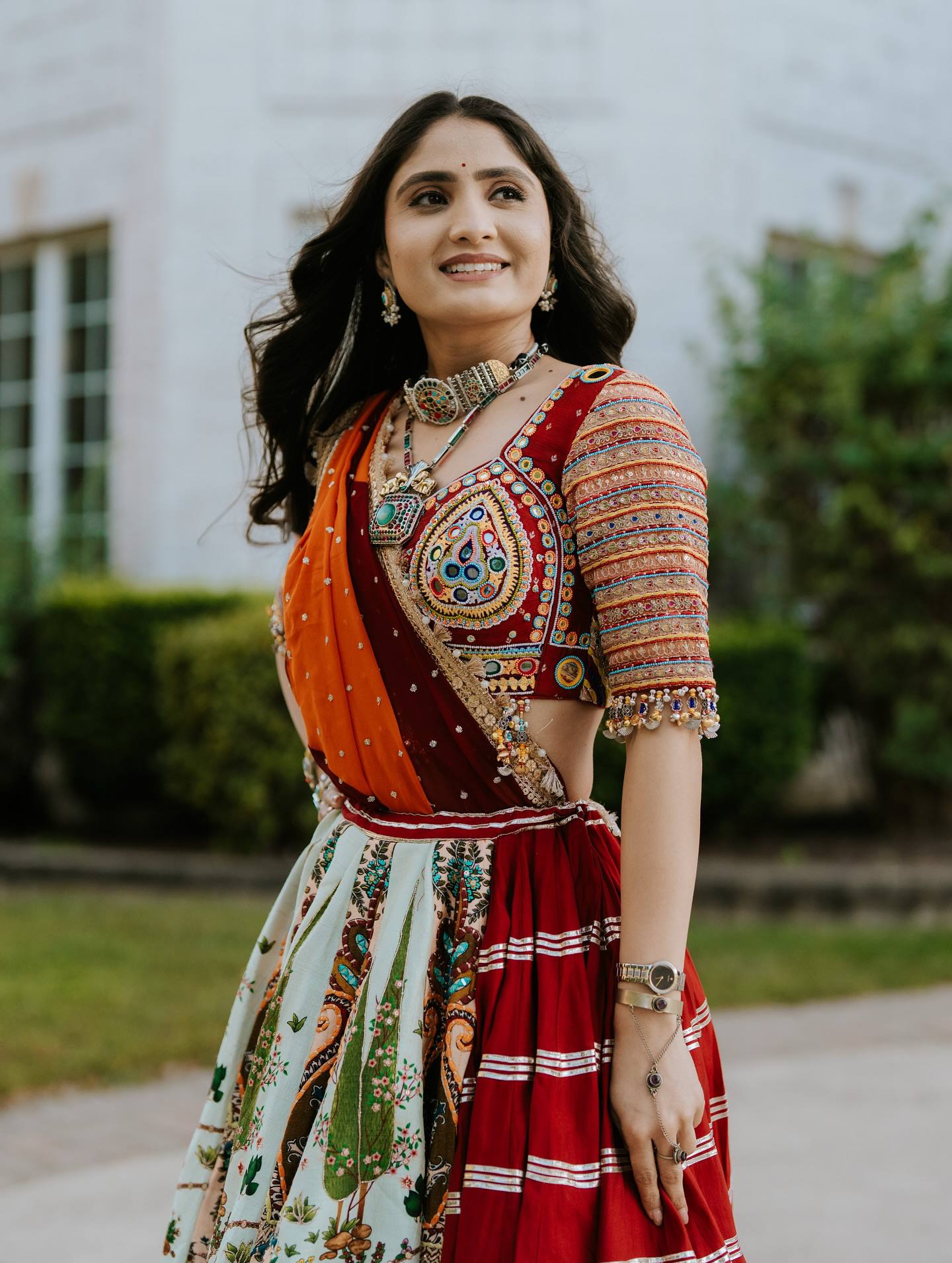 NAZISH MIRROR WORK LEHENGA CHOLI