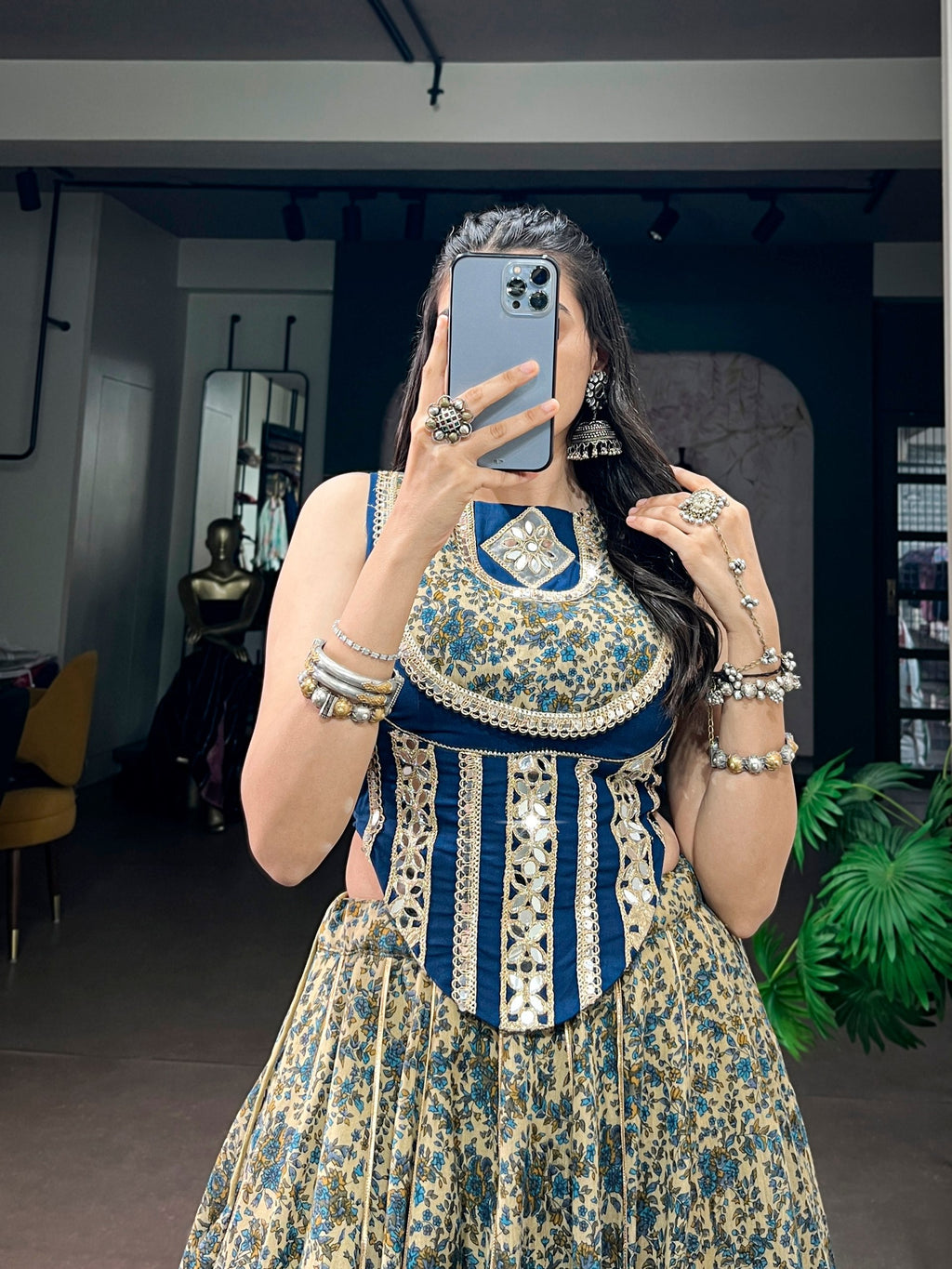 Siya Polyester Viscose Chanderi Lehenga