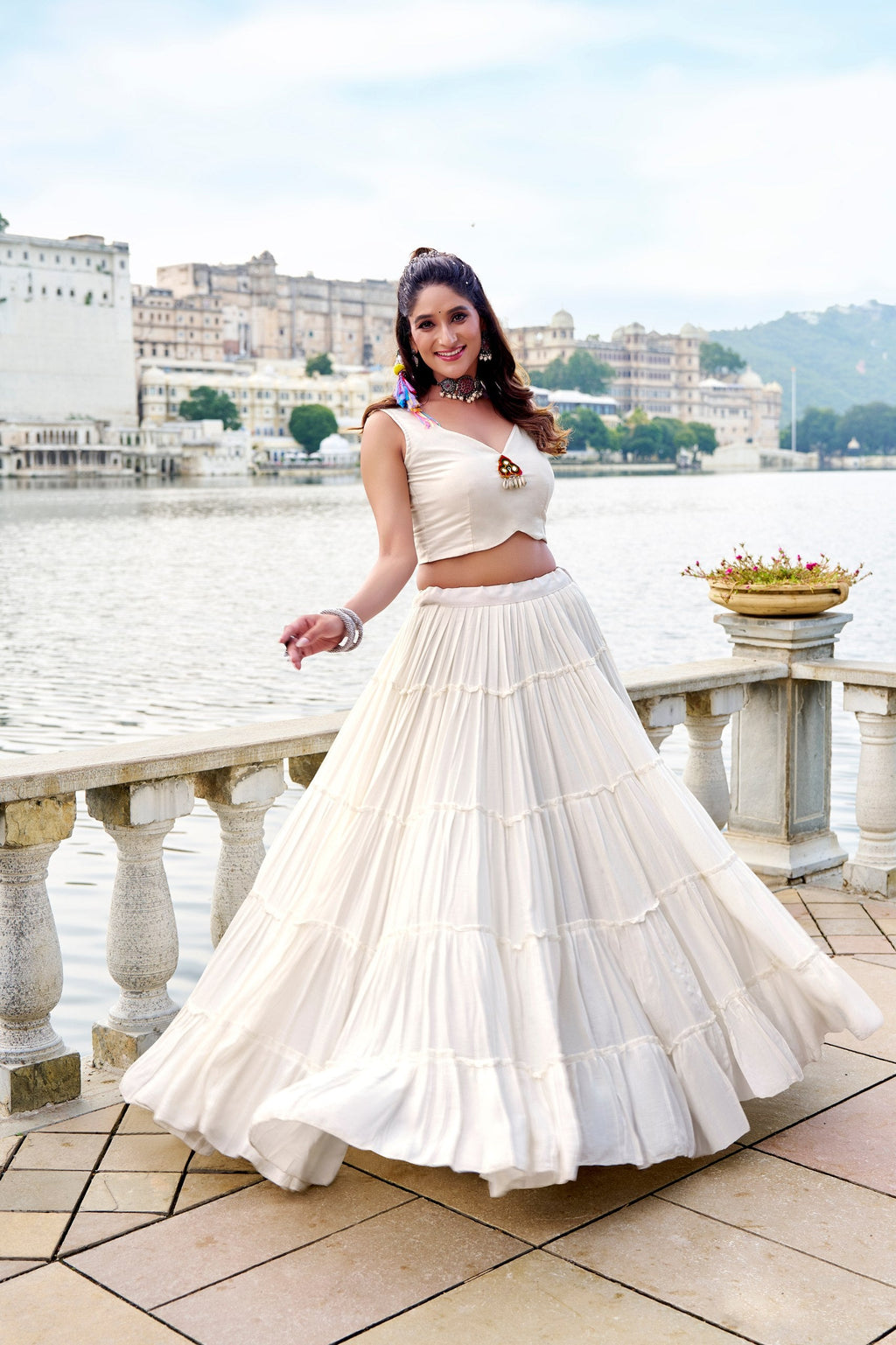 Lavanya Rayon Gamthi Mirror Jacket Lehenga Choli