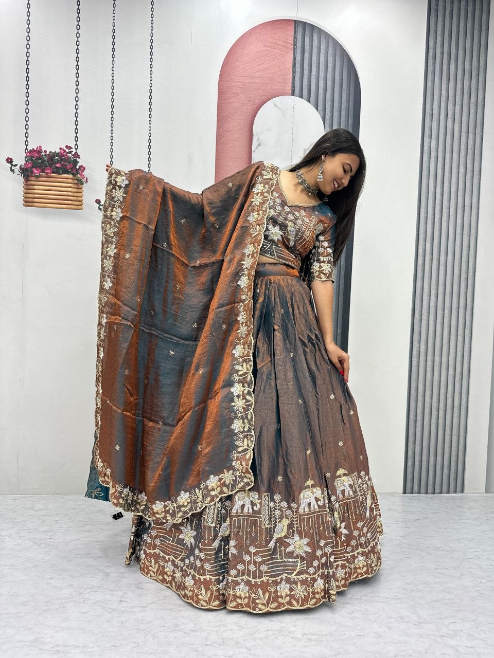 Zareen To Glass Silk Embroidery Lehenga Choli