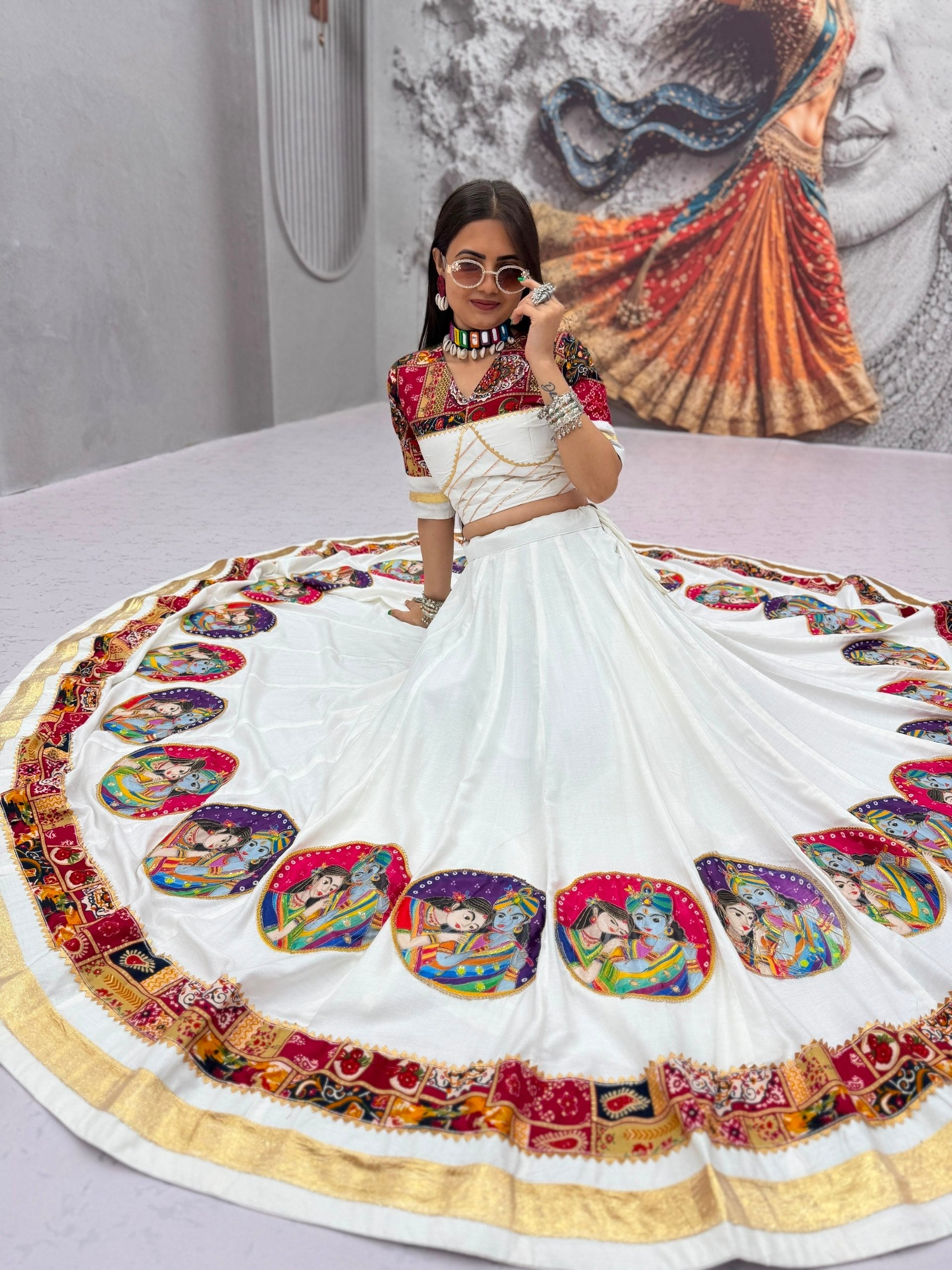 Eshita Pure Cotton Foil Print Position Print Lehenga Choli