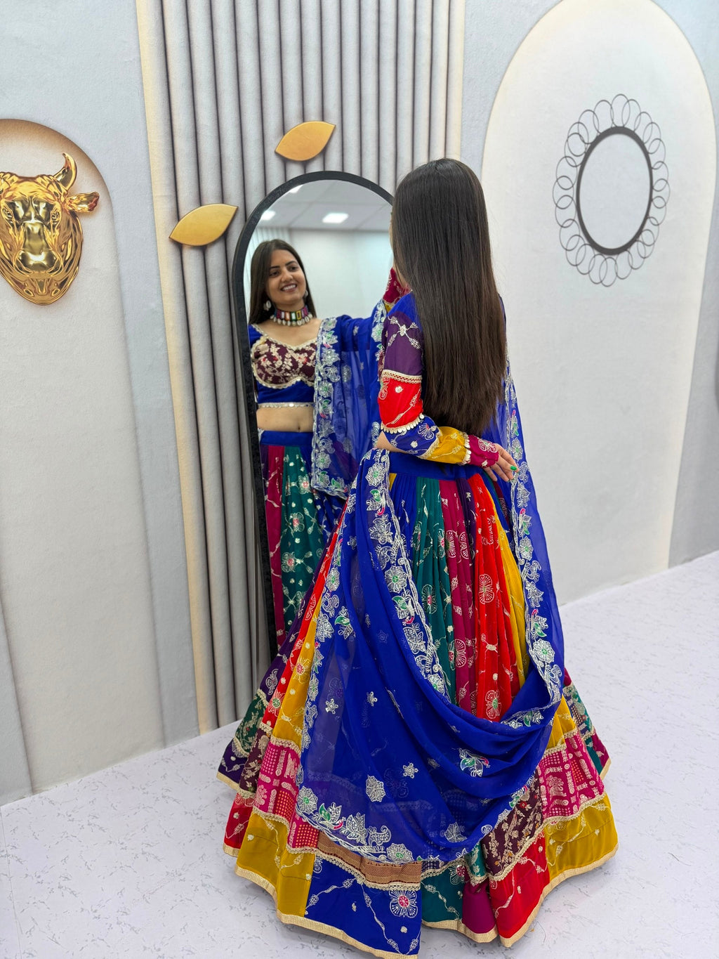 Kiara Fox Georgette Mirror Work Lehenga Choli