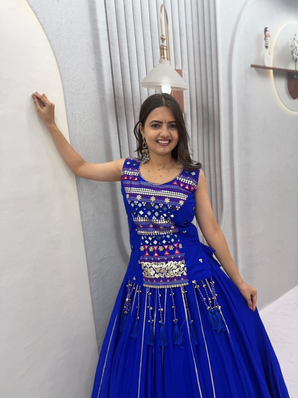 Arohi Pure Cotton Mirror Work Lehenga Choli