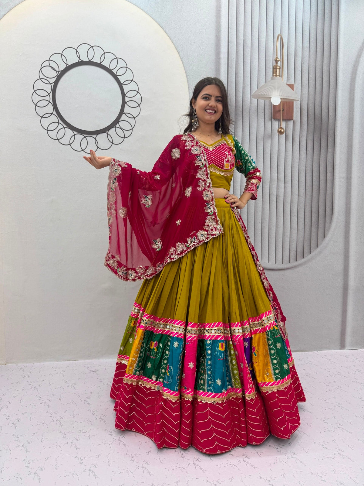 Yutika Pure Cotton Embroidery Lace Lehenga Choli