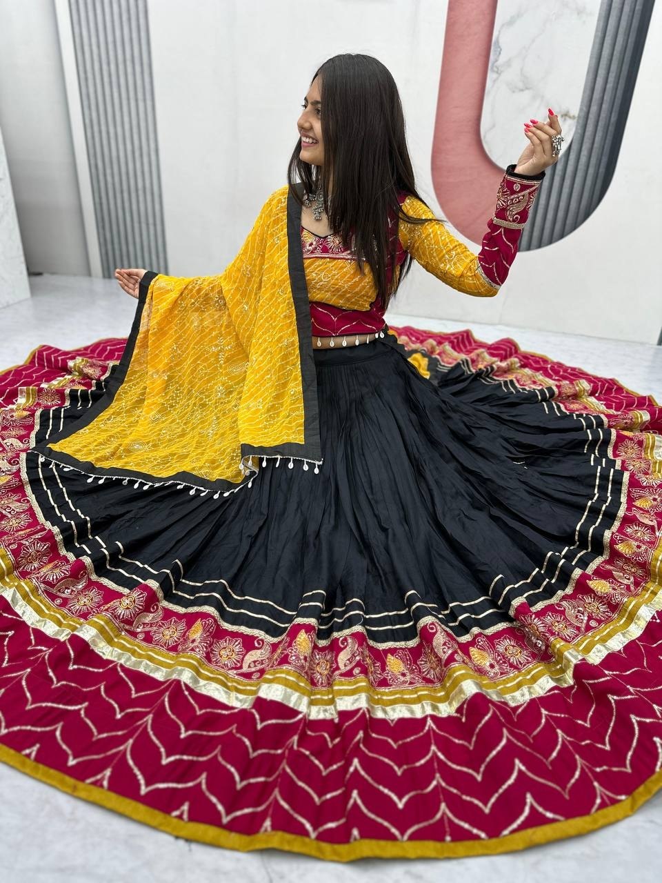 Meherika Riyon Cotton Embroidery Lace Lehenga Choli