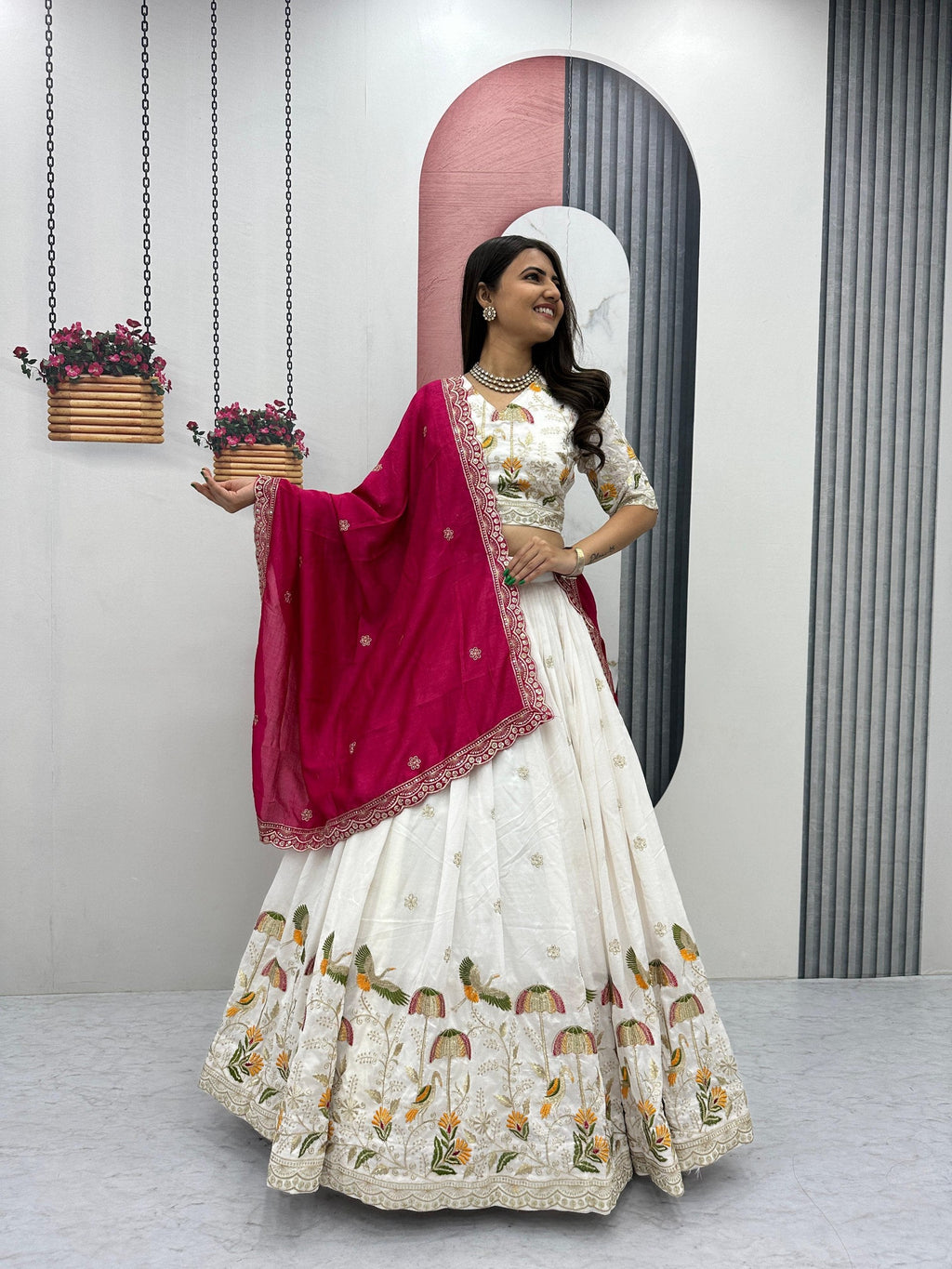 Prishaana Vichitra Silk Heavy Embroidery Lehenga Choli