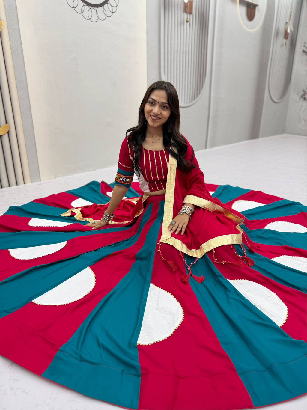 Dhriti Pure Cotton Gamthi Lehenga Choli