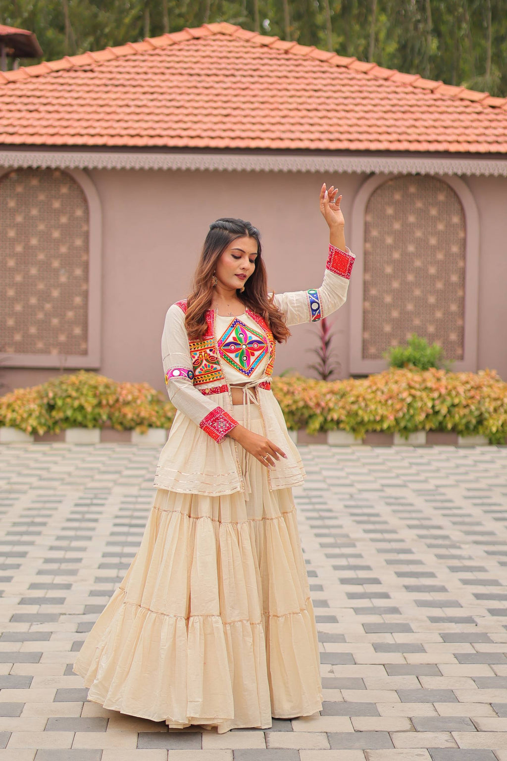 Anamika Pure Cotton Gamthi Work Lehenga Choli