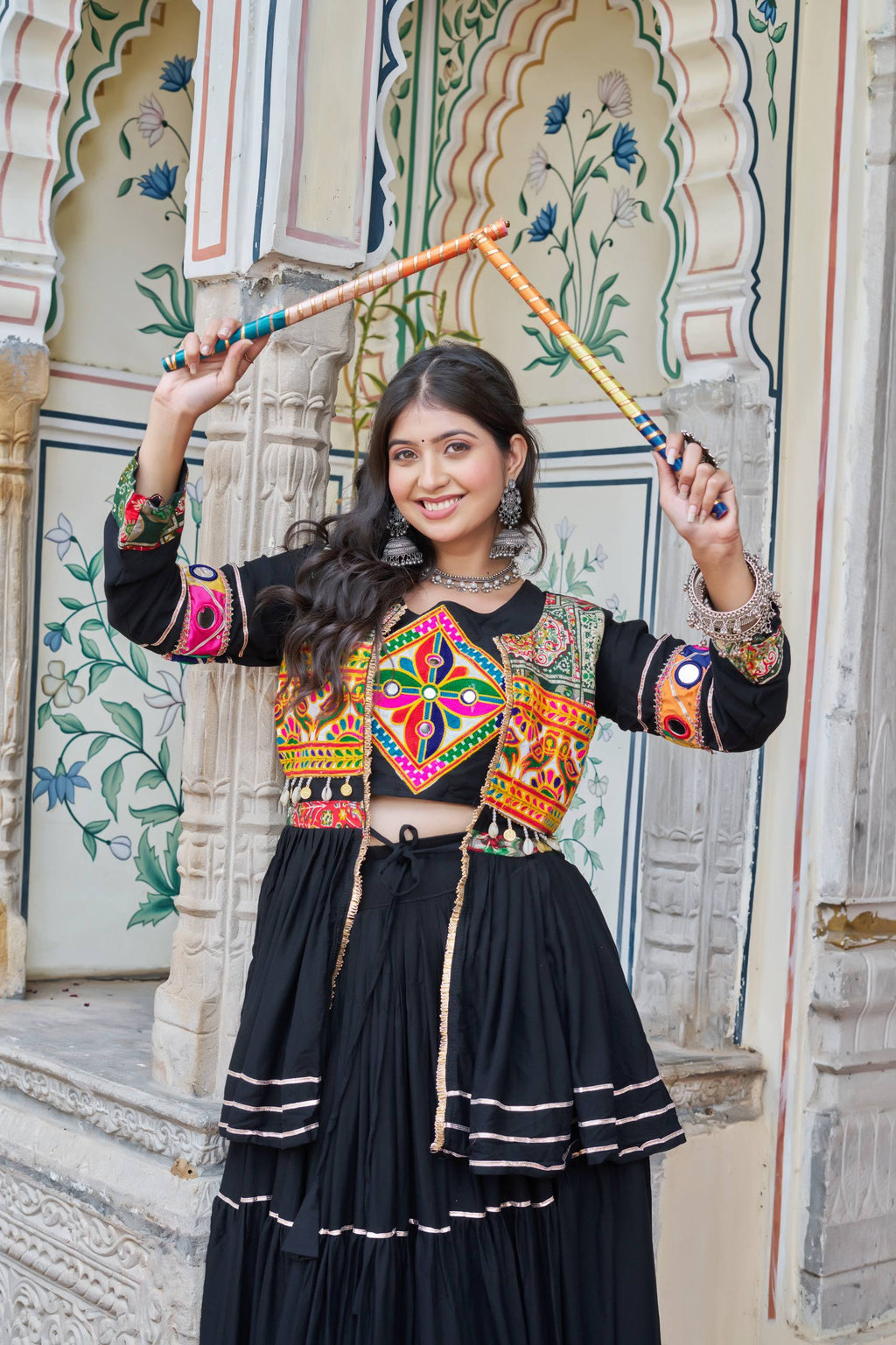 Mitali Pure Cotton Gamthi Work Lehenga Chol