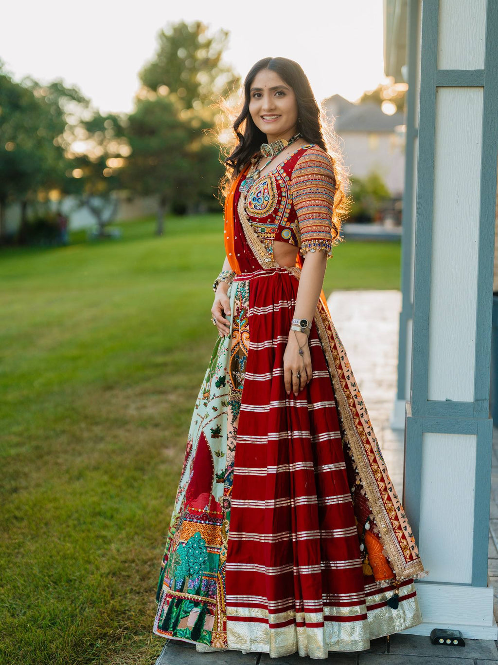 NAZISH MIRROR WORK LEHENGA CHOLI